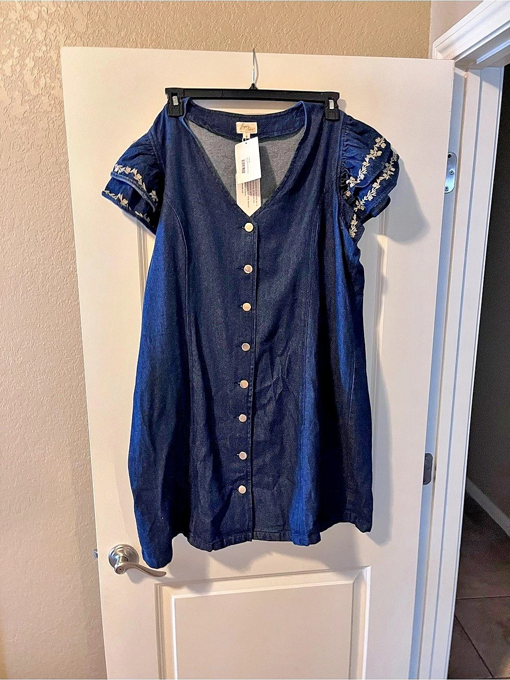Layerz Clothing Denim Dress Blue Size Medium NWT
